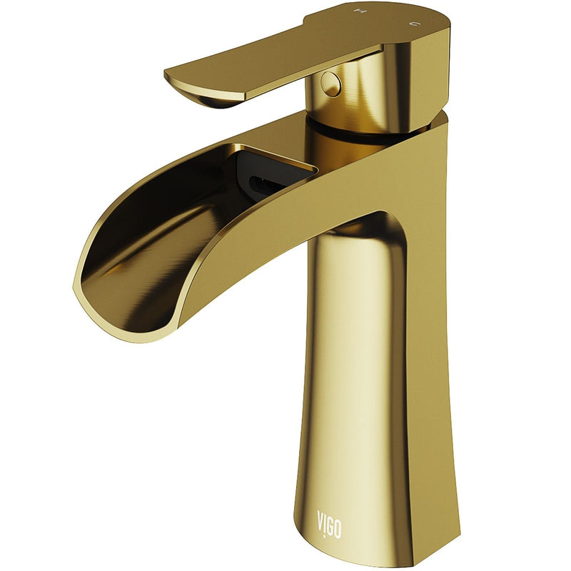 VIGO Paloma Single Handle Single Hole Bathroom Sink Faucet, WaterSense Certified, Matte Gold W5