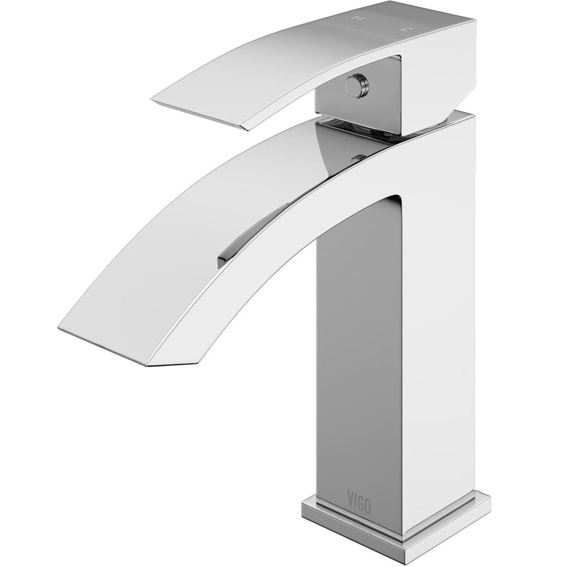VIGO Satro Single Handle Single Hole Bathroom Sink Faucet, WaterSense Certified, Chrome M1