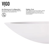 VIGO Wisteria MatteStone White Bathroom Sink/Basin Set with Amada Faucet and Oval Composite Vessel