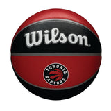 Wilson NBA Toronto Raptors Tribute Outdoor Rubber Basketball, Official Size 7 (29.5-in), Black/Red