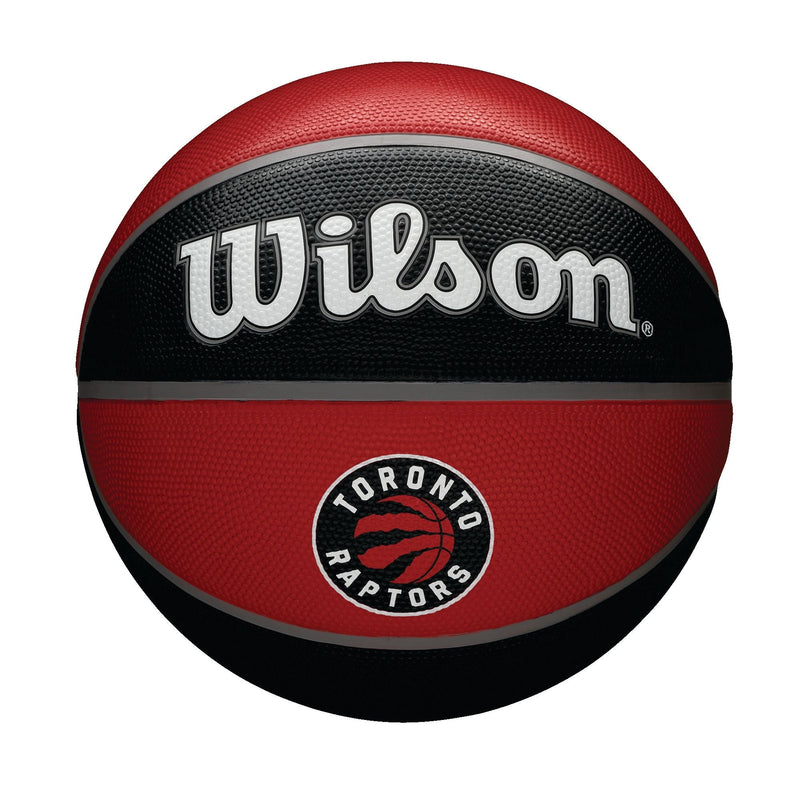Wilson NBA Toronto Raptors Tribute Outdoor Rubber Basketball, Official Size 7 (29.5-in), Black/Red V9