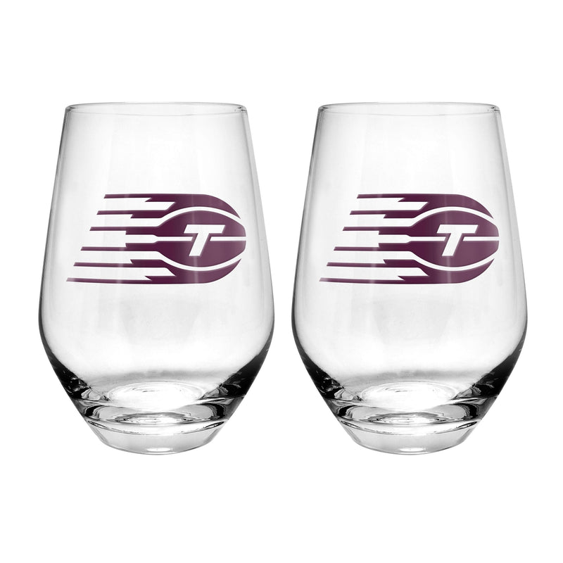 WNBA: Toronto Tempo Stemless Wine Glasses/Tumbler Set, For WNBA Basketball Fans/Collectors, Clear, 19-oz, 2-pk T4