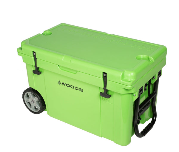 Woods ARCTIC Wheeled Roto-Moulded Cooler with Handle, 65-L, Parrot Green Q6