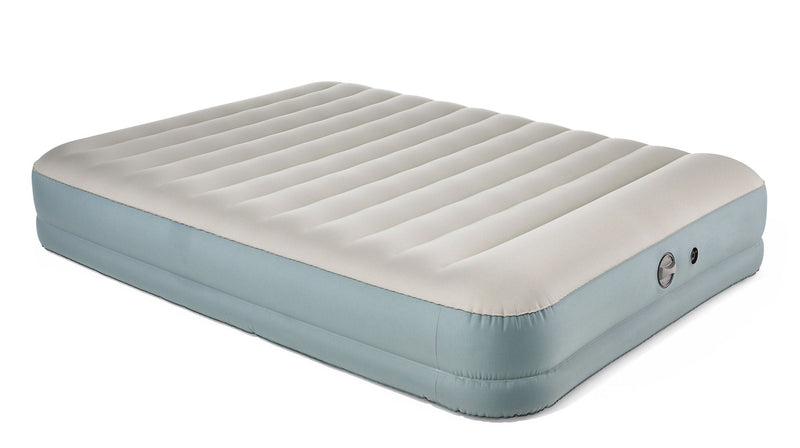 Woods Double High Toughguard Inflatable Air Bed with Rechargeable Pump, Queen, Grey O9