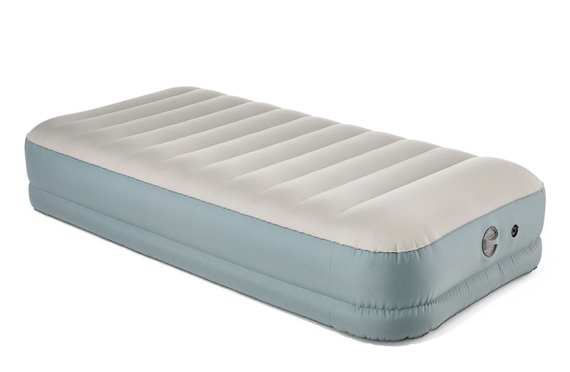 Woods Double High Toughguard Inflatable Air Bed with Rechargeable Pump, Twin, Grey G1