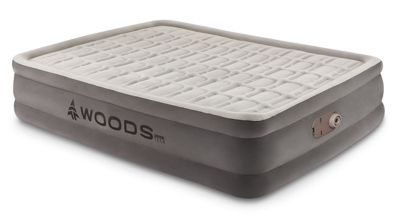 Woods Tritech Double-High Queen Air Mattress with Built-In 120V Pump K6
