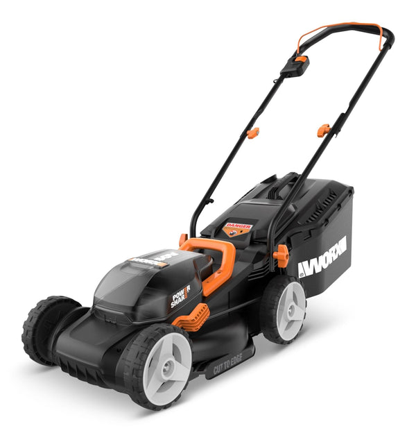 Worx WG934 Power Share 2x20V 2-in-1 Combo Kit, WG779 40V Cordless Mower, 14-in + WG163.9 20V Cordless Grass Trimmer/Edger, 12-in U9