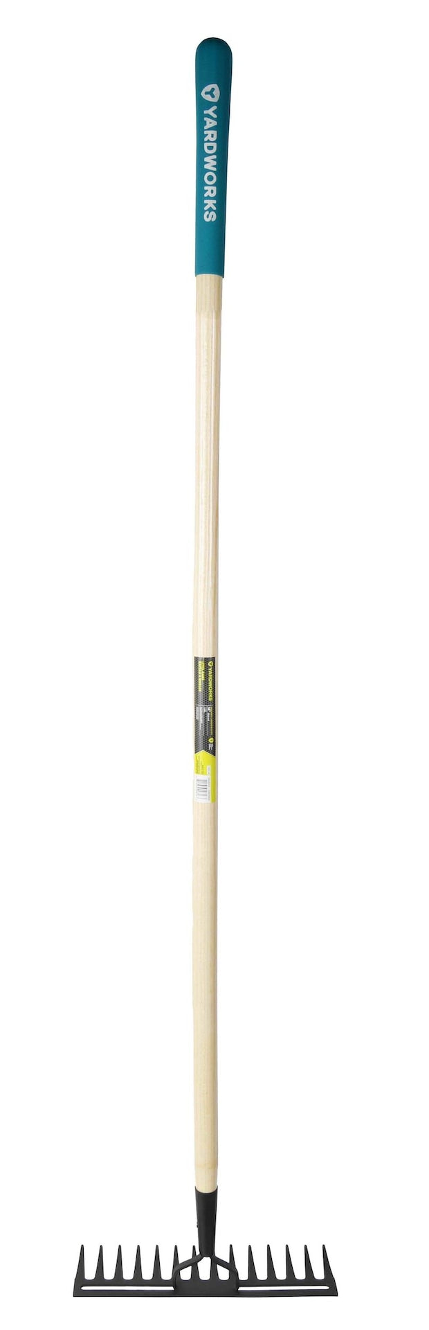 Yardworks 14-in Wide Metal 14-Tine Head Rake, 48-in Hardwood Shaft