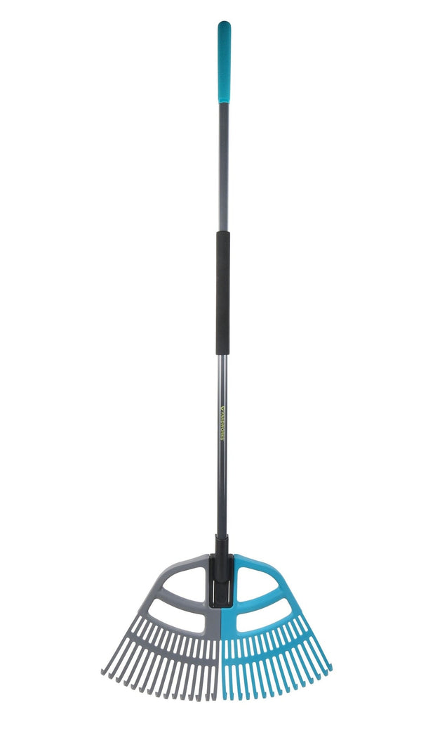 Yardworks 3-in-1 30-Tine Leaf Rake with Fibreglass Shaft, 24-1/2-in Wide G0