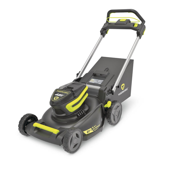 Yardworks 48V 3-in-1 Cordless Brushless Self-Propelled Mower, 21-in with 6Ah Battery & 2Ah Charger K4