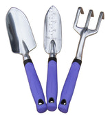 Yardworks Aluminium Garden Tool Set with Rubber Handles, Assorted Colours, 3-pc