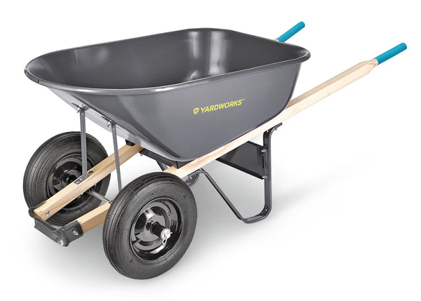 Yardworks Steel Tray 2-Wheel Garden Wheelbarrow, 6-cu-ft D7