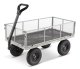 Yardworks Steel Tray 4-Wheel Mesh Garden/Yard Cart with Removable Sides, 1200-lb