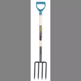 Yardworks Tempered-Steel 4-Tine D-Grip Garden Fork, 30.5-in Wooden Shaft