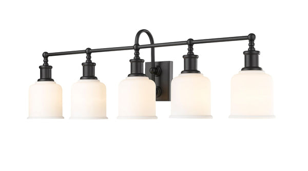 Z-Lite Bryant 5-Light Vanity Light, Black with Opal Shade Q3
